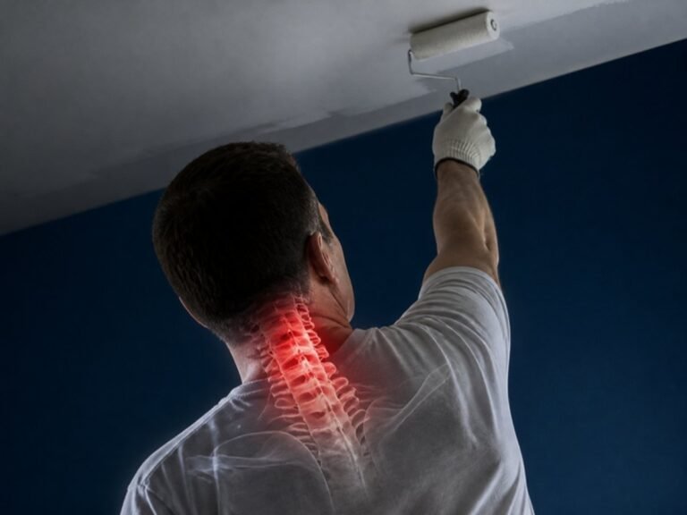Douleur cervicale chez un travailleur bras levés